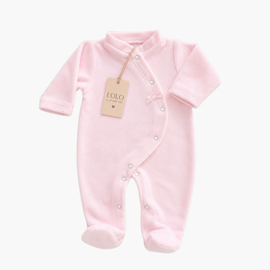 Baby-Strampler aus rosa Samt