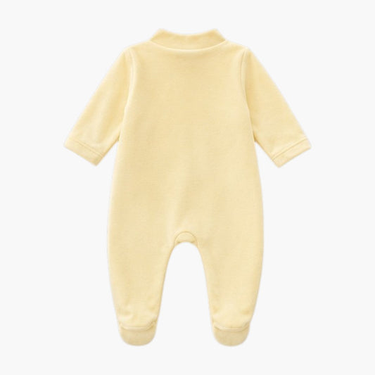 Baby Strampler aus gelbem Samt Bequem und weich für die ersten Tage