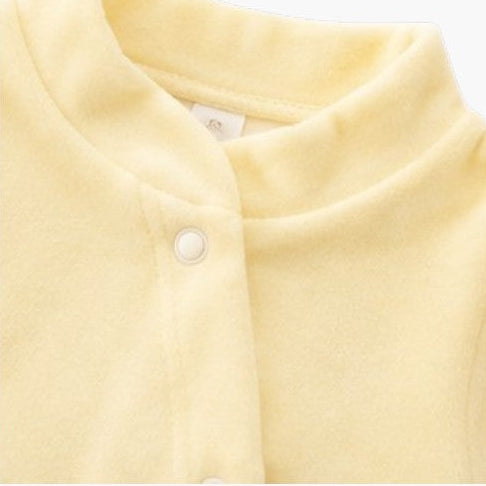 Baby Strampler aus gelbem Samt Bequem und weich für die ersten Tage
