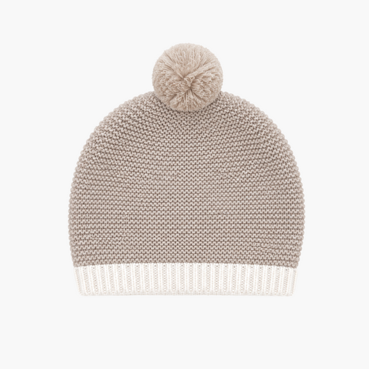 LOLO Strickset für Babys mit Strampler und Mütze, Naturbeige