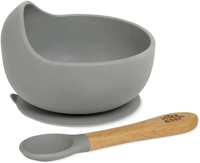 Tigela com Ventosa e Colher para Aprendizagem de Bebés da Interbaby