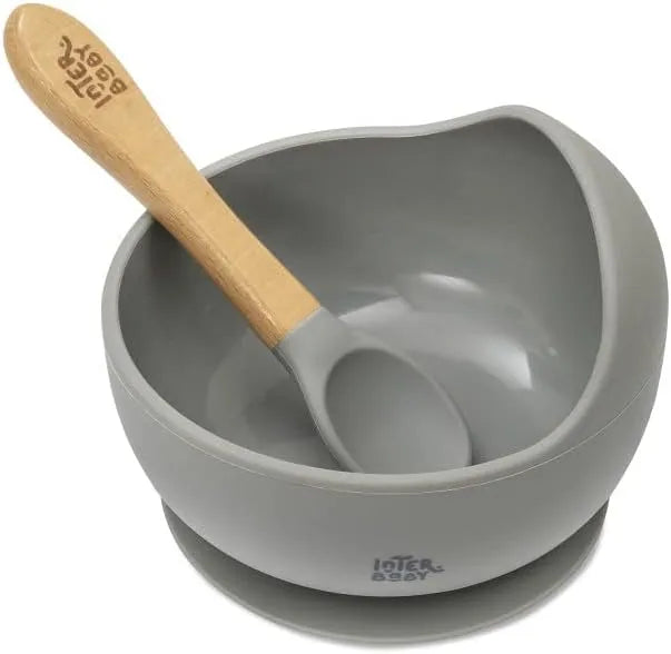 Tigela com Ventosa e Colher para Aprendizagem de Bebés da Interbaby