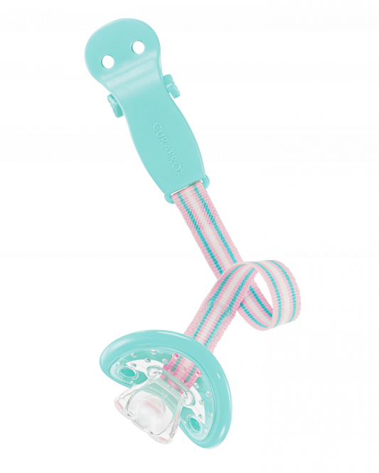 Suporte Chupeta Curaprox Baby Coral Turquesa