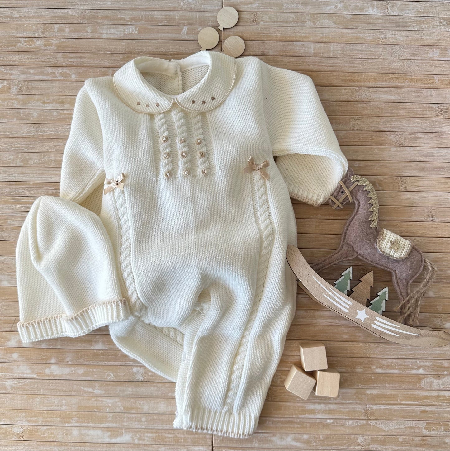 Baby-Strickset Perle 2-teilig 100 % Baumwolle