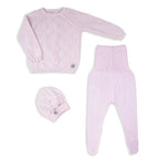 Conjunto rosa suave de 3 peças em algodão, vista 4