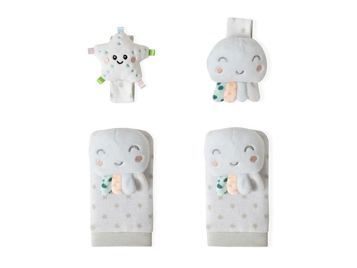 Chocalhos para pés e pulsos de bebé modelo polvo Interbaby, vista 4