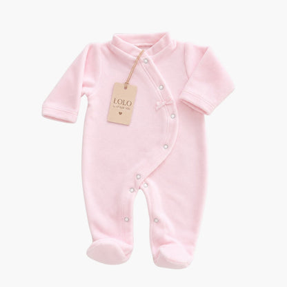 Baby-Strampler aus rosa Samt