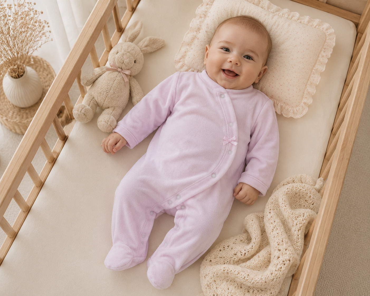 Baby-Strampler aus rosa Samt