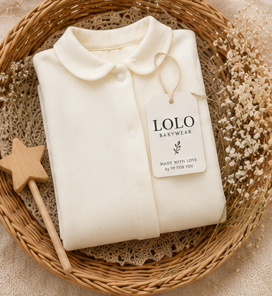 Babygrow Branco Pérola com Gola