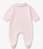 Babygrow rosa bebé em algodão com gola, vista 3