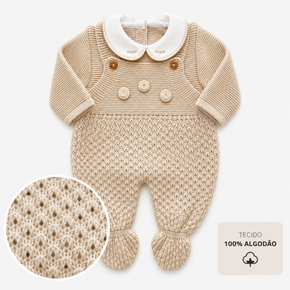 Baby Strickset mit Latzhose und Pullover in Naturbeige LOLO
