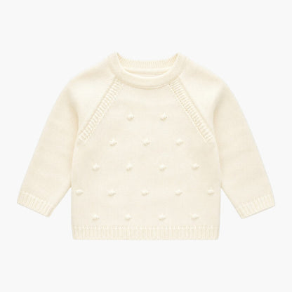 Conjunto de Malha para Bebé com Camisola, Calças com Pé e Gorro Marfim e Verde Sálvia LOLO