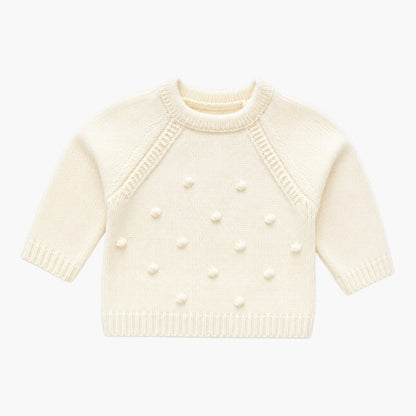 Conjunto de Malha para Bebé com Gorro Creme e Azul Céu LOLO