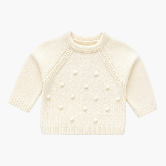 Conjunto de Malha para Bebé com Gorro Creme e Azul Céu LOLO