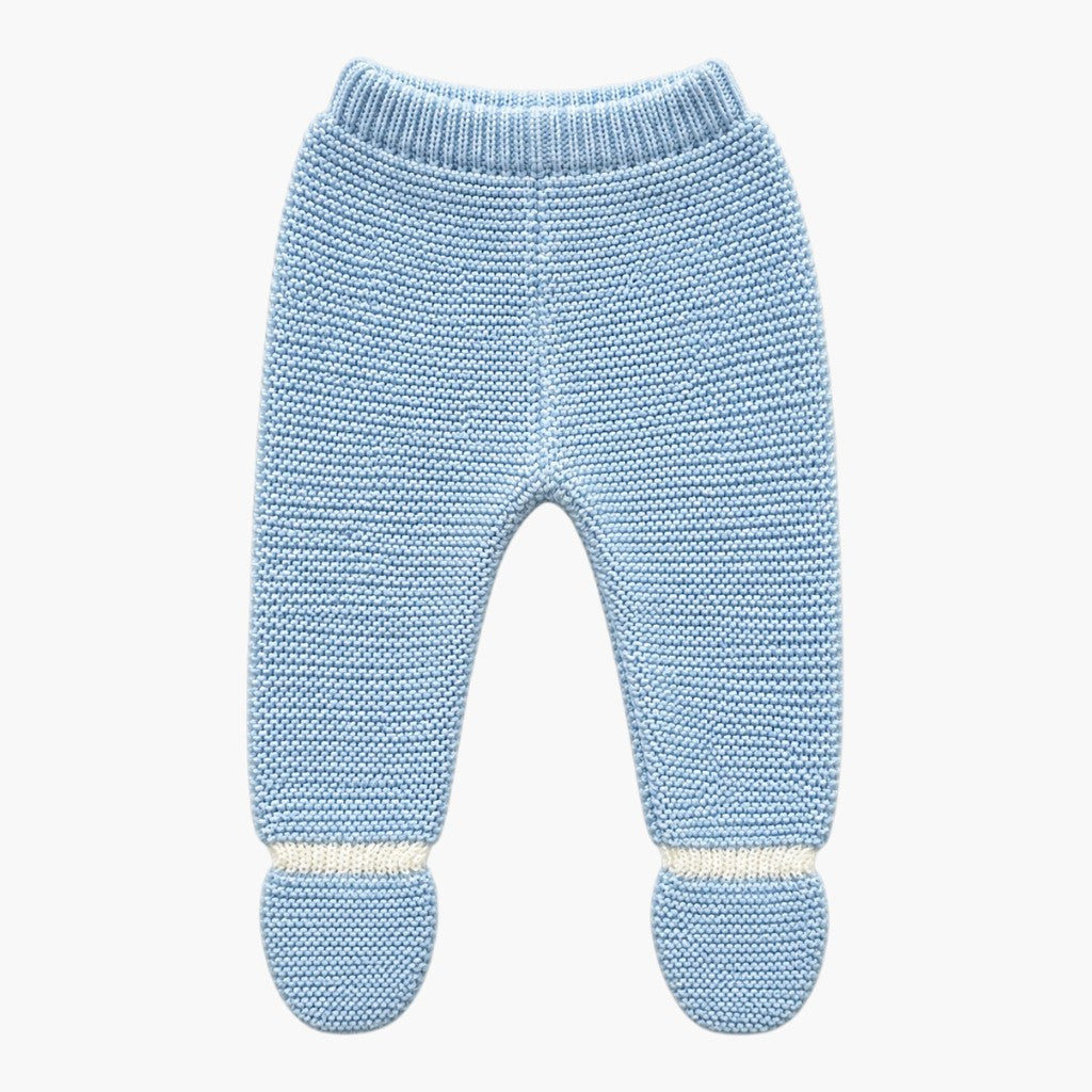 Conjunto de malha bebé creme e azul céu LOLO, vista 3