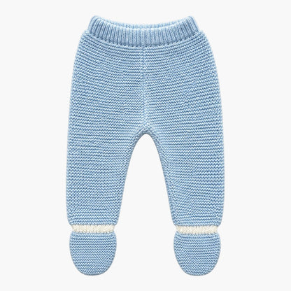Conjunto de Malha para Bebé com Gorro Creme e Azul Céu LOLO