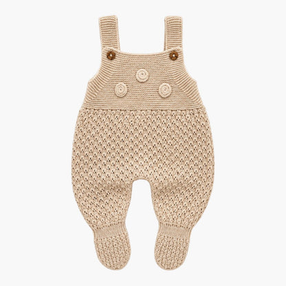 Baby Strickset mit Latzhose und Pullover in Naturbeige LOLO