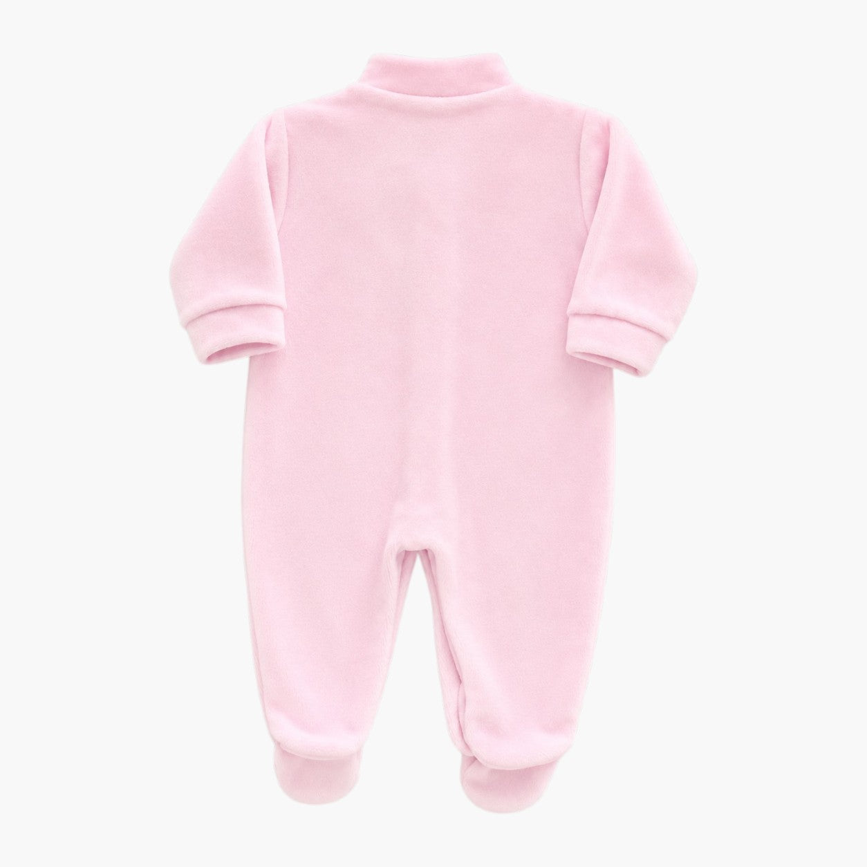 Babygrow de Veludo Rosa Bebé com Aplicação Elefante