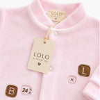 Babygrow de veludo rosa bebé com elefante, vista 6