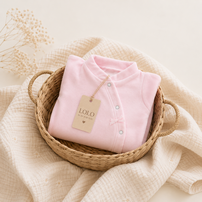 Baby-Strampler aus rosa Samt