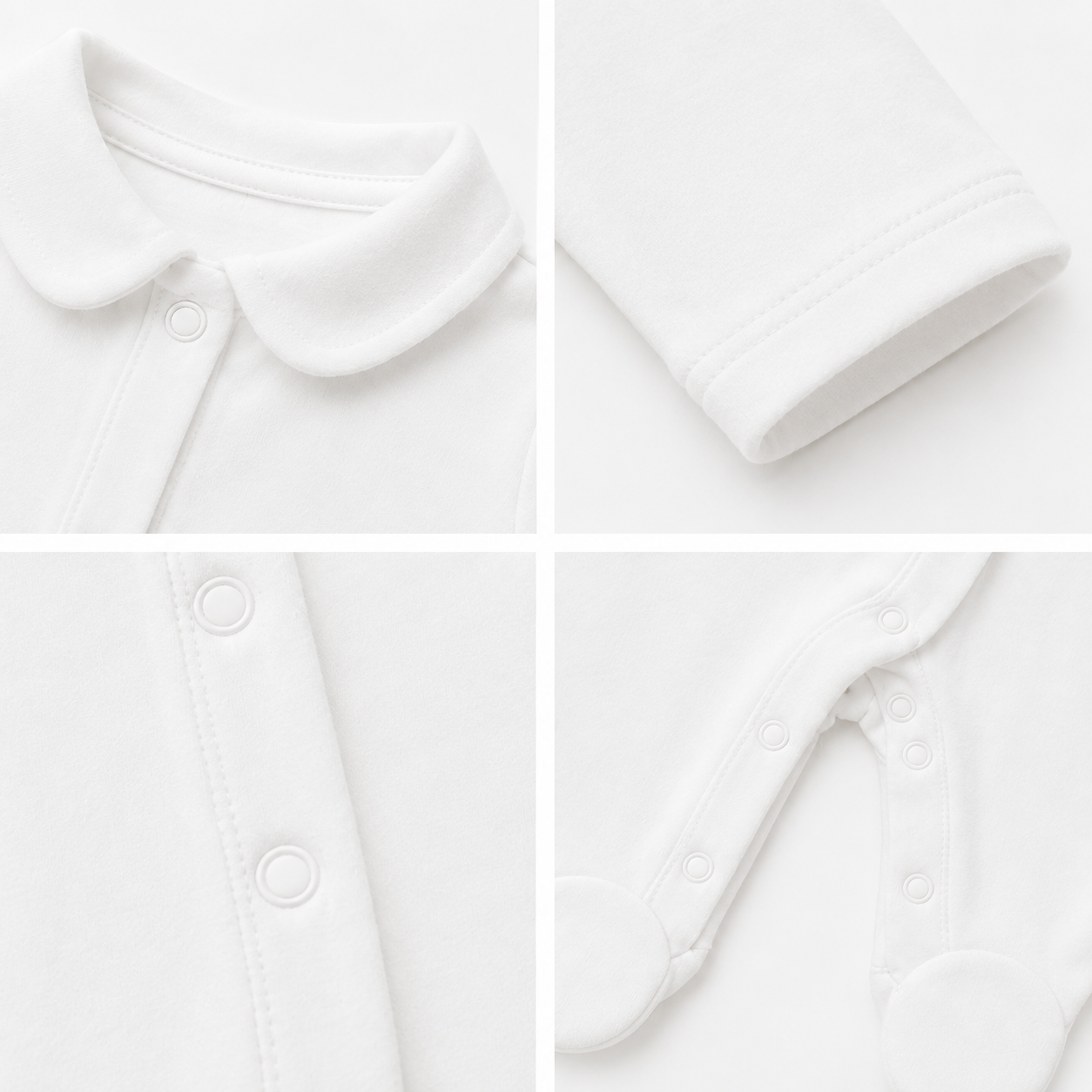 Babygrow Branco em Algodão com Gola