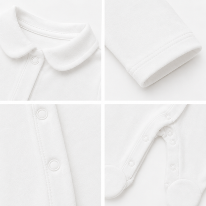 Babygrow Branco em Algodão com Gola