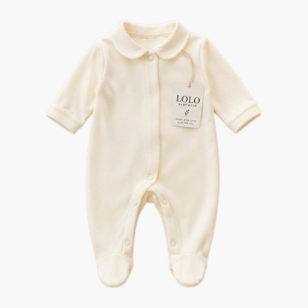 Babygrow branco pérola com gola, vista 2