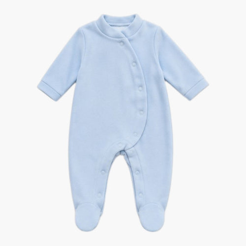 Babygrow de veludo azul bebé