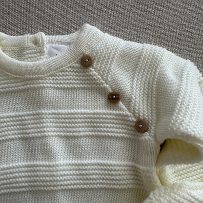 Baby-Set aus Strickperlenmuster, 3-teilig, 100 % Baumwolle