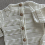 Conjunto de bebé em malha pérola com camisola e calças, vista 5