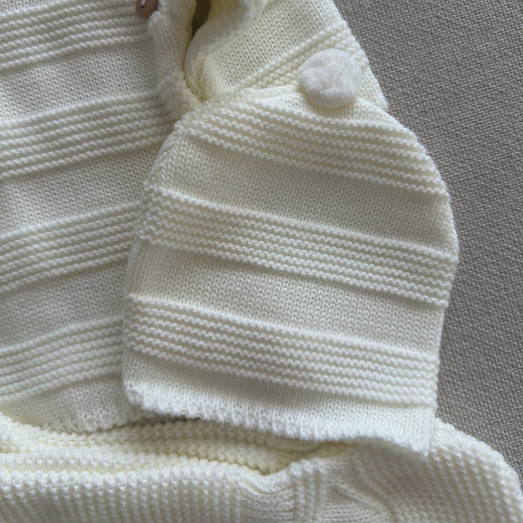 Conjunto de bebé em malha pérola com camisola e calças, vista 6