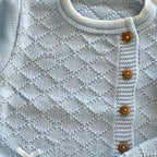Conjunto de bebé em malha azul bebé de 3 peças, vista 2