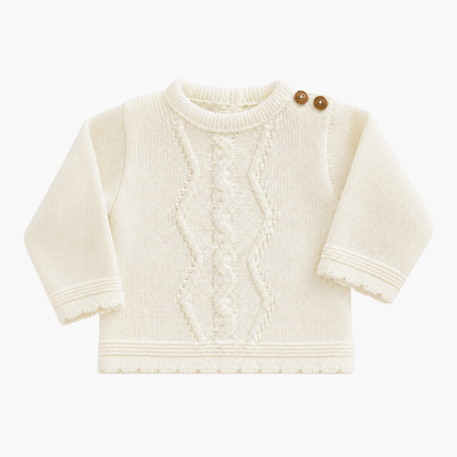 Strickset für Babys mit Mütze Elfenbein LOLO
