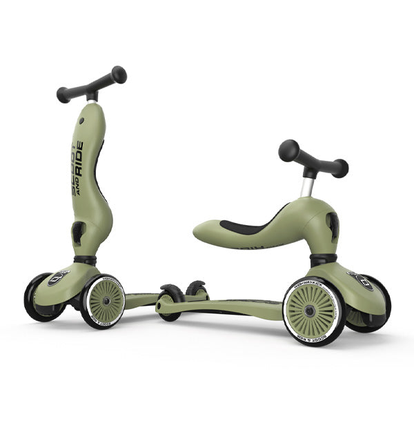 Trotinete Scoot & Ride Highwaykick 1 olive, vista 2