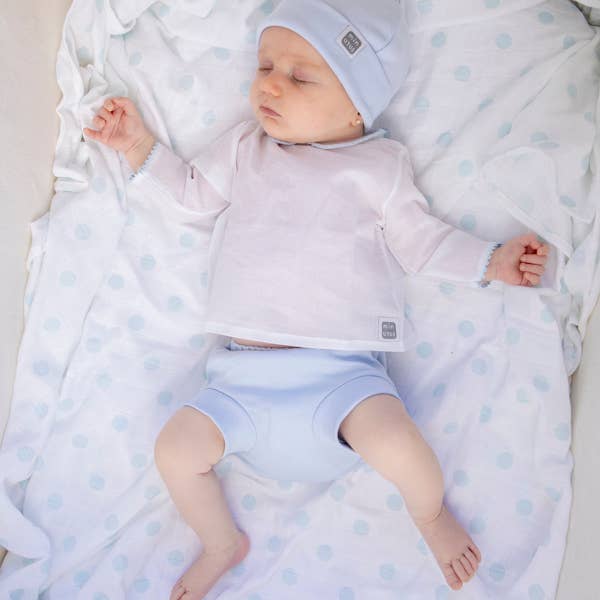 Conjunto de 3 peças com vestido em algodão para bebé