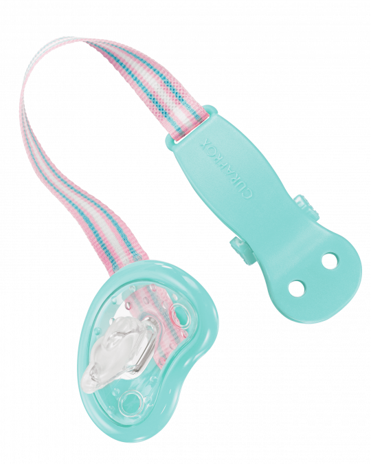 Suporte de chupeta Curaprox Baby coral turquesa, vista 3