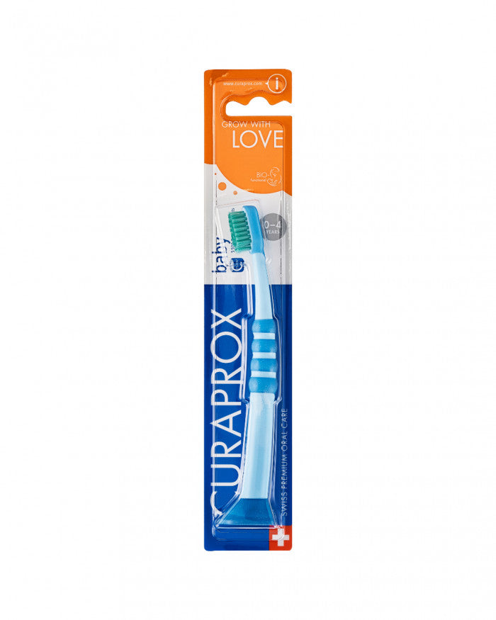 Escova de dentes Curaprox para bebé azul e verde, vista 3