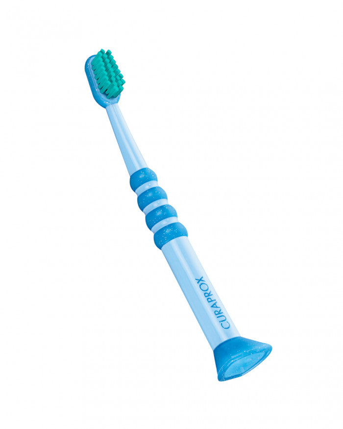 Escova de dentes Curaprox para bebé azul e verde, vista 2