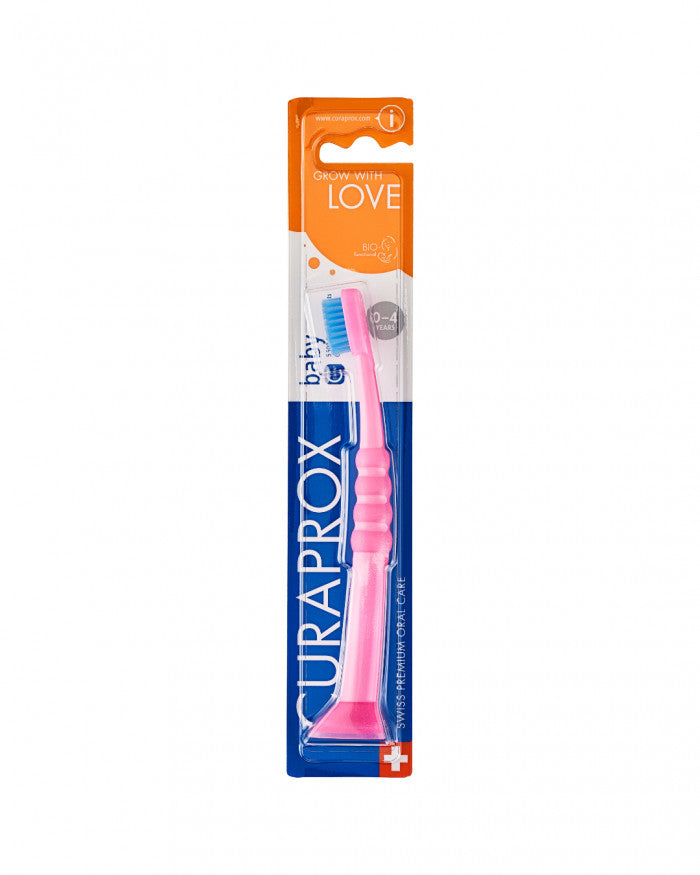 Escova de dentes Curaprox para bebé rosa e azul, vista 3