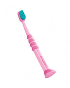 Escova de dentes Curaprox para bebé rosa e verde, vista 2