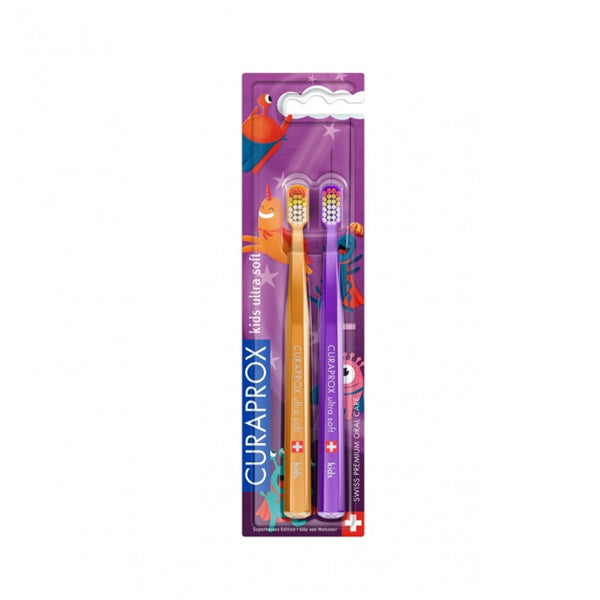 Escovas de dentes Curaprox Kids duo edição super heróis